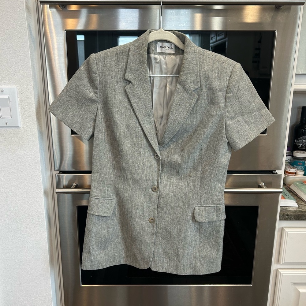 Caroll Paris Short Sleeve Blazer size 38 made in France GUC